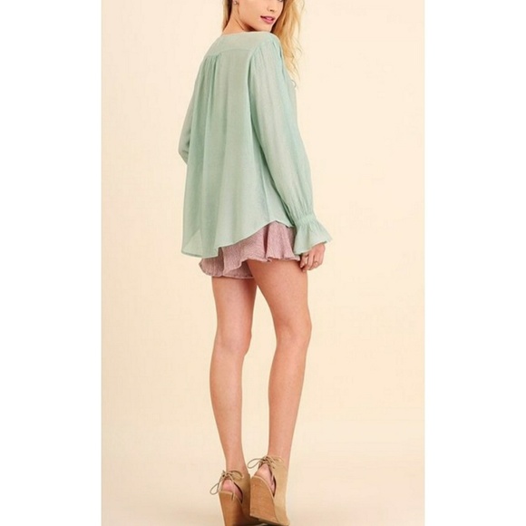 FINAL SALE 🆕🌿LIGHT SAGE BLOUSE 🌿 - Picture 4 of 5